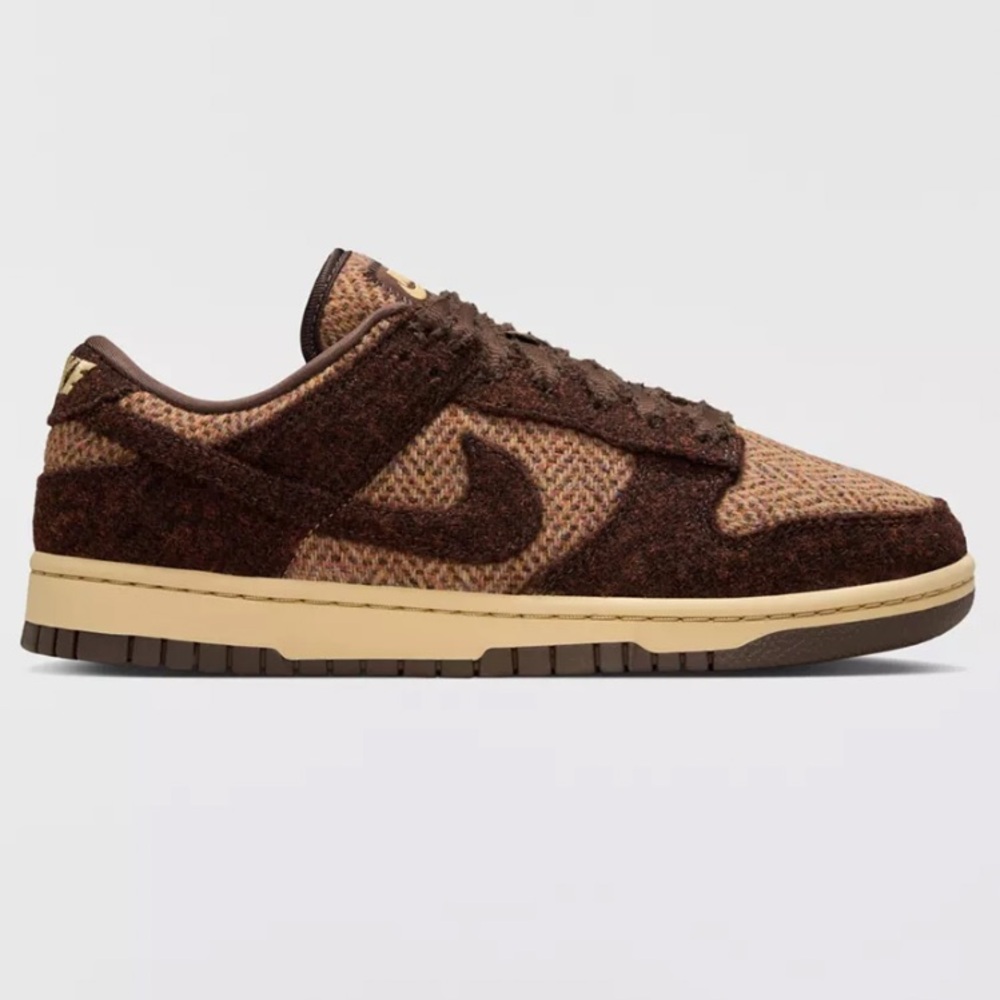 NIB Nike Women's Dunk Low x Harris Tweed® Sesame & Violet Mist- W9 - Picture 2 of 5